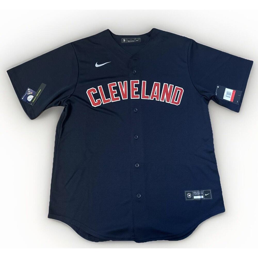 Nike Cleveland Guardians MLB Baseball Jersey Mens L Navy Blue